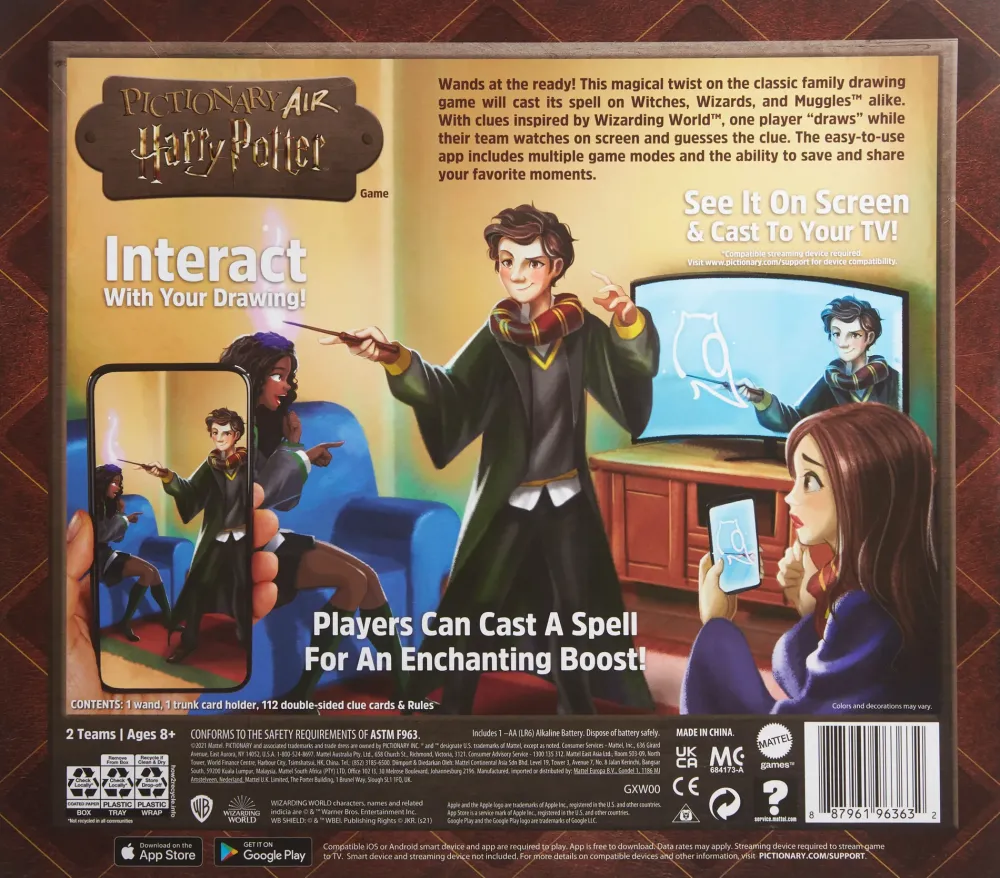 Outlet Pictionary Air Harry Potter Gioco Di Disegni Per Famiglie, Con Penna A Forma Di Bacchetta, 8+ Anni Giochi In Scatola Per Famiglia