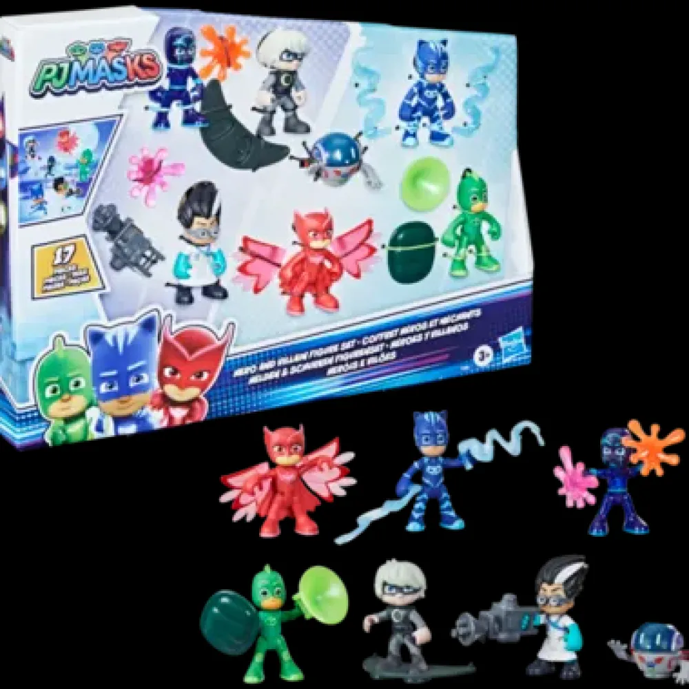 Best Super Pigiamini, Eroi E Cattivi, Set Da 7 Personaggi E 10 Accessori Mondi Immaginari