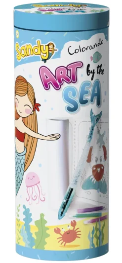 Clearance Sandy Colorando Art By The Sea In Display Da 8 Mosaici, Sabbia, Glitter