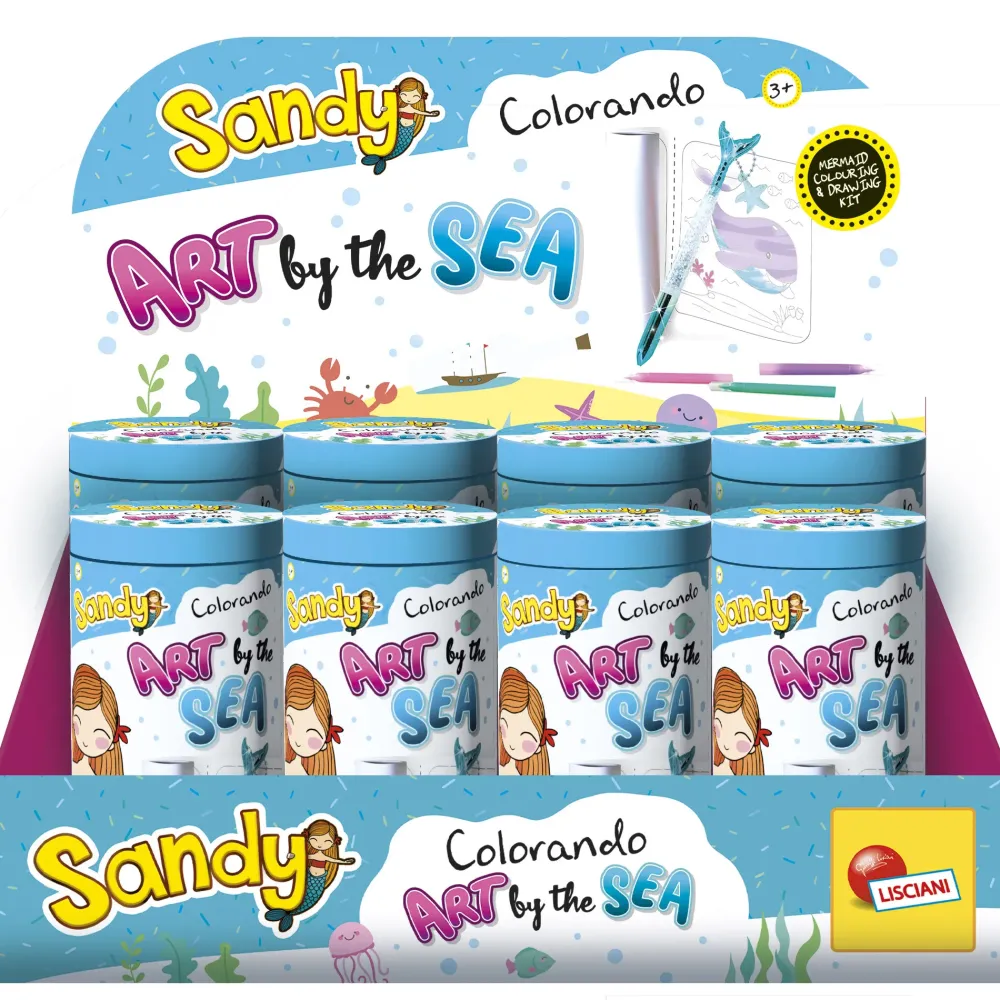 Clearance Sandy Colorando Art By The Sea In Display Da 8 Mosaici, Sabbia, Glitter