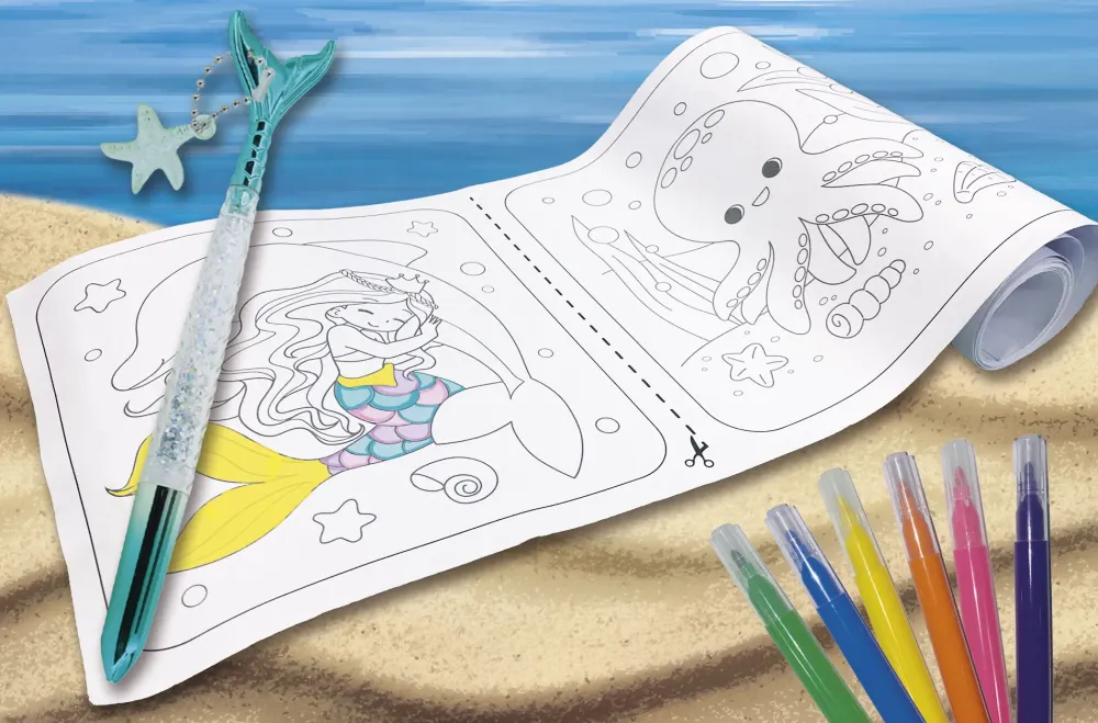 Clearance Sandy Colorando Art By The Sea In Display Da 8 Mosaici, Sabbia, Glitter