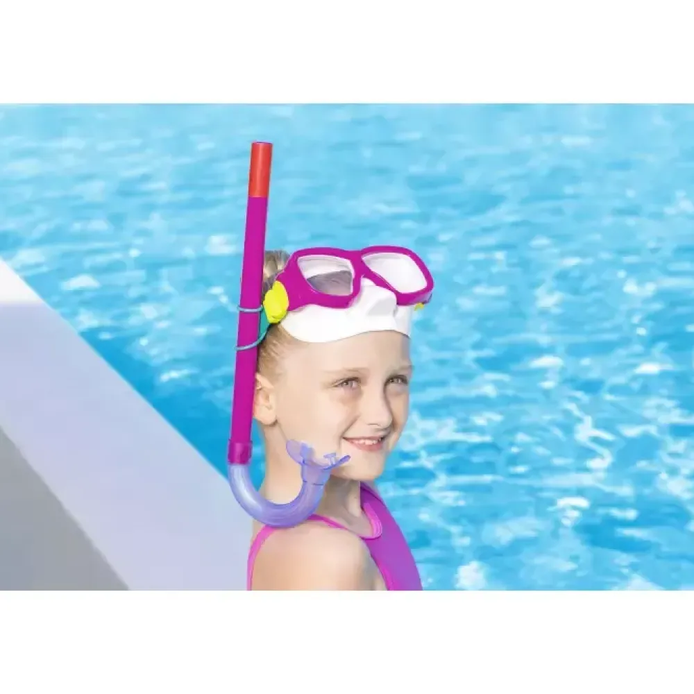 Set Snorkeling Freestyle, 7-14 Anni, 2 Colori Assortiti, Protezione Uv, Lenti In Policarbonato Maschere E Pinne