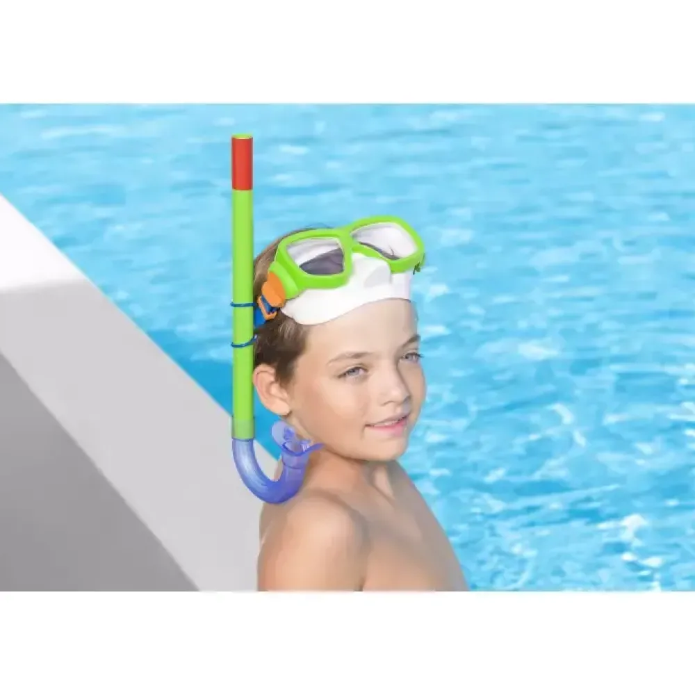 Set Snorkeling Freestyle, 7-14 Anni, 2 Colori Assortiti, Protezione Uv, Lenti In Policarbonato Maschere E Pinne