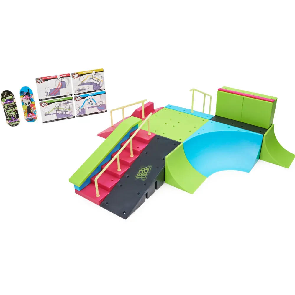 Sale , Neon Mega Park X-Connect Creator, Set Di Rampe Personalizzabile Fosforescente Con Due Fingerboard, Giocattolo Per Bambini E Bambine Dai 6 Anni In Su Modellini Veicoli In Scala