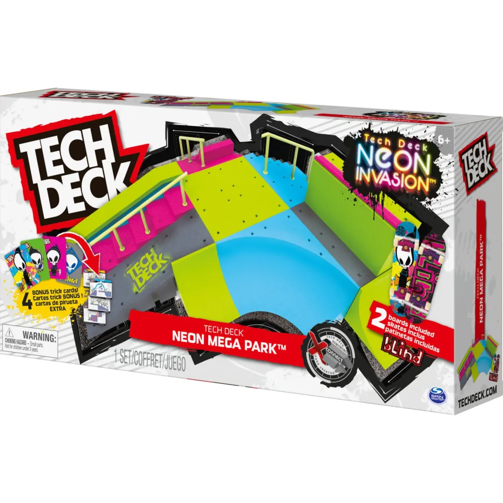Sale , Neon Mega Park X-Connect Creator, Set Di Rampe Personalizzabile Fosforescente Con Due Fingerboard, Giocattolo Per Bambini E Bambine Dai 6 Anni In Su Modellini Veicoli In Scala