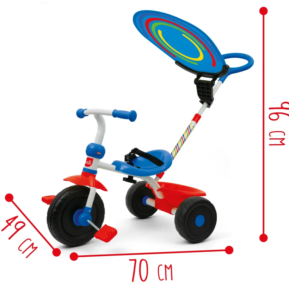 Clearance Triciclo Regolabile Con Ruote Libere E Maniglione Per Bambini Dai 10 Mesi | Cestino Inclinabile, Capote Parasole E Massimo Di 20Kg Tricicli E Balance Bikes