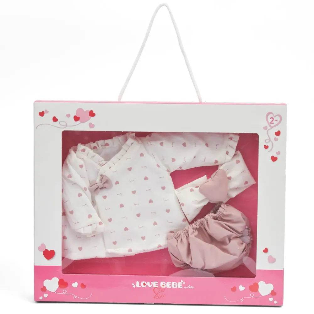 Vestito Bebe Reborn 45 Cm Con Decorazioni A Cuore Bambolotti