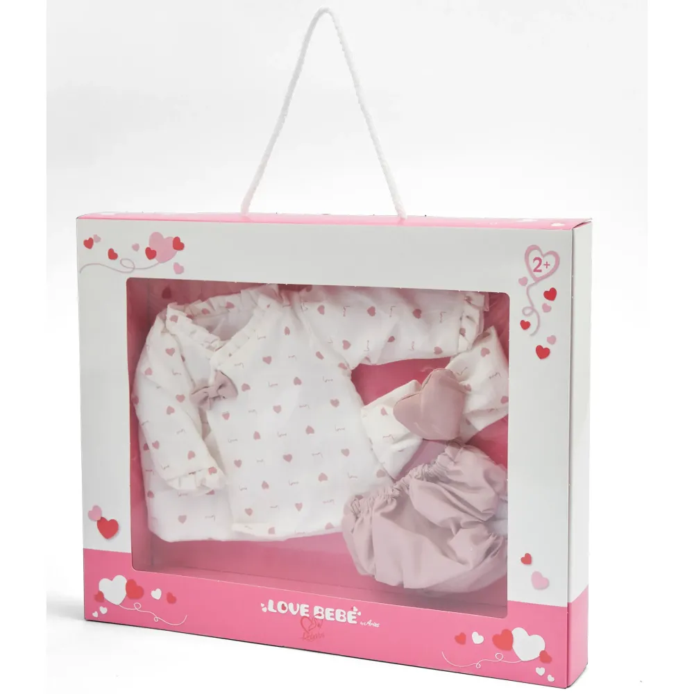 Vestito Bebe Reborn 45 Cm Con Decorazioni A Cuore Bambolotti